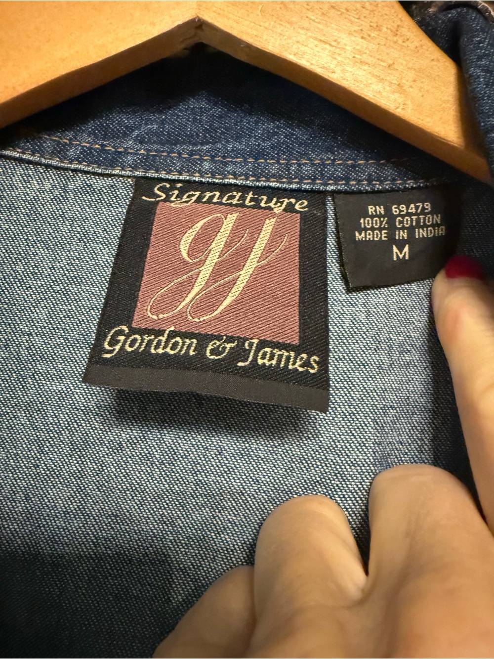 Medium Studded Dark Blue Denim Jacket by Gordon & James - Picture 4 of 5